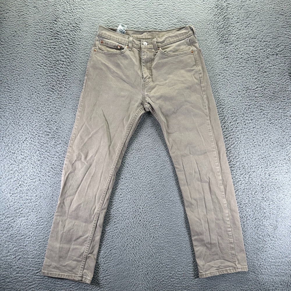 Levi's 505 Pant Men's 32x30 Beige Cotton Chino Straight Career Business Stretch